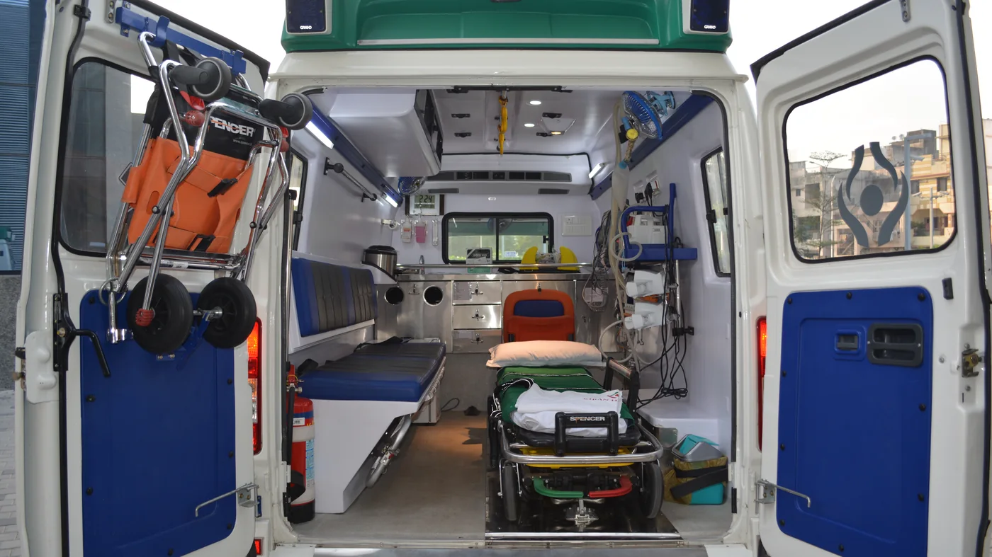 An equipped ambulance